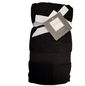 Black 2 Hand Towels  100% Cotton Soho Living